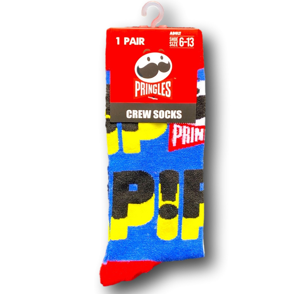 3/$20 Pringles Chips Logo Funny Novelty Crew Socks - NWT
